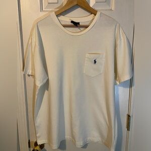Polo by Ralph Lauren Men’s Large Pocket T-Shirt, Cream Color
